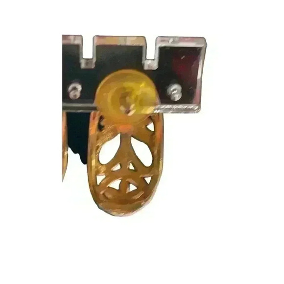 Vintage flower hoop earrings Dangle/Drop Golden - Picture 3 of 3